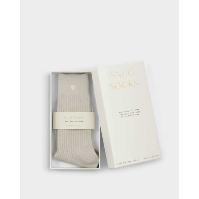 Katie Loxton Gift Boxed Heart Socks - Off White